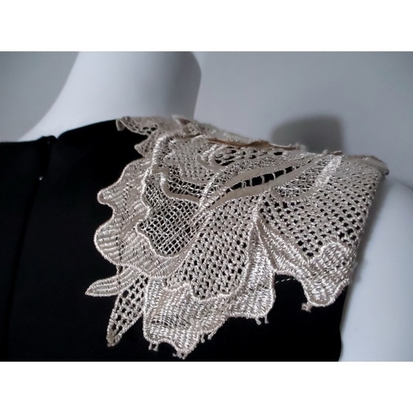 AX Paris Black Bodycon w/ Cream Lace Panel - Picture 2 of 16